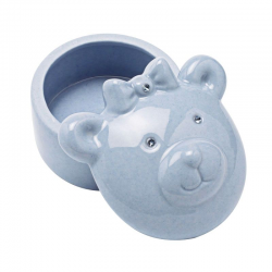 Boîte à dents ourson BLEU en porcelaine - pièce