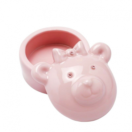 Boîte à dents ourson ROSE en porcelaine - pièce