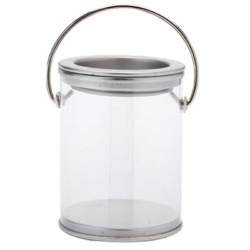 Boîte transparente avec couvercle zinc et anse - pièce
