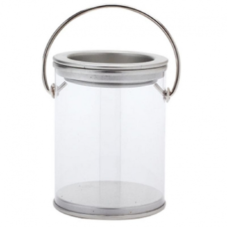 Boîte transparente avec couvercle zinc et anse - pièce