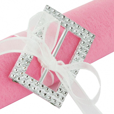 Boucles Rectangle strass Argent - 5 pièces