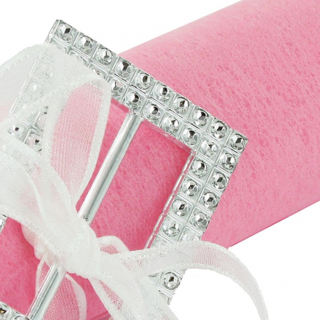 Boucles Rectangle strass Argent - 5 pièces