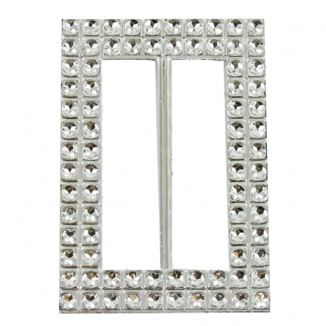 Boucles Rectangle strass Argent - 5 pièces
