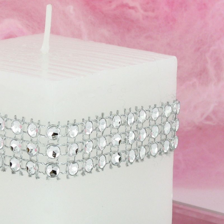 Chemin de table Strass argent - 1 mètre