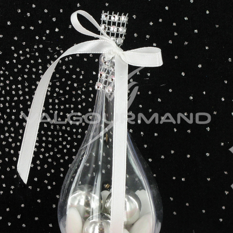 Chemin de table Strass argent - 1 mètre