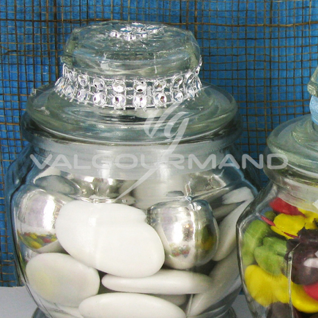 Chemin de table Strass argent - 1 mètre