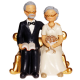 Couple de Seniors sur fauteuil doré H. 15cm - pièce