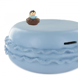 Macarons mini et bébé BLEU - 4 pièces