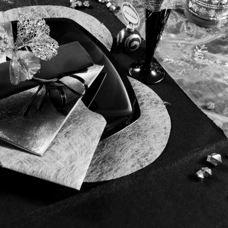 Nappe rectangulaire Nid d'abeille NOIR - pièce