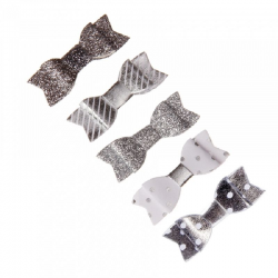 Noeuds Papillon autocollants ARGENT - 10 modèles assortis
