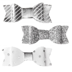 Noeuds Papillon autocollants ARGENT - 10 modèles assortis