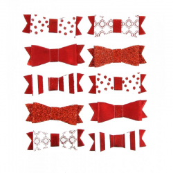 Noeuds Papillon autocollants ROUGE - 10 modèles assortis