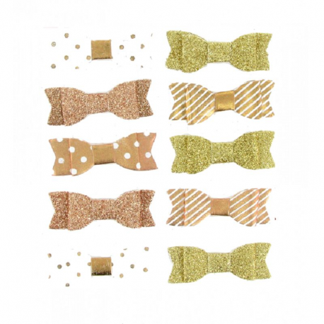 Noeuds Papillon autocollants OR - 10 modèles assortis