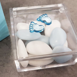 Petits pieds autocollants BLEU - plaque de 48