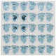 Petits pieds autocollants BLEU - plaque de 48