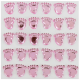 Petits pieds autocollants ROSE - plaque de 48