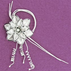 Piquet Dahlia Blanc nacré/Argent - pièce