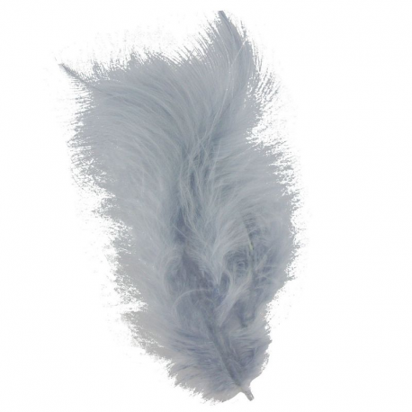 Plumes colorées GRIS - 12 pièces