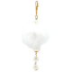 Porte-clefs Pompon BLANC - 6 pièces
