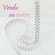 Ruban blanc à pois noirs - le mètre