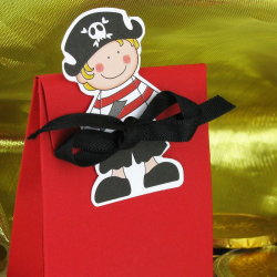 Ballotins rouge et vignettes PIRATE - 10 pièces