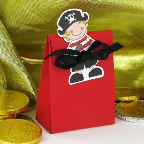 Ballotins rouge et vignettes PIRATE - 10 pièces