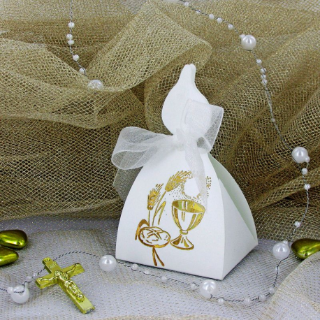 Boîtes Bougie BLANC (impression or) - 10 pièces