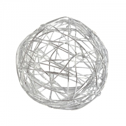 Boules en fil métal ARGENT 6CM - 6 pièces