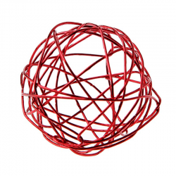 Boules en fil métal ROUGE 6CM - 6 pièces