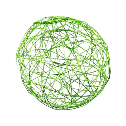 Boules en fil métal VERT 6CM - 6 pièces