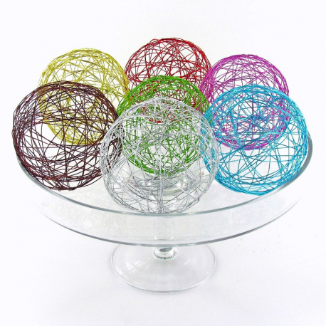 Boules en fil métal OR 9CM - 4 pièces