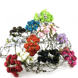 Roses sur tige VERT - le bouquet de 12