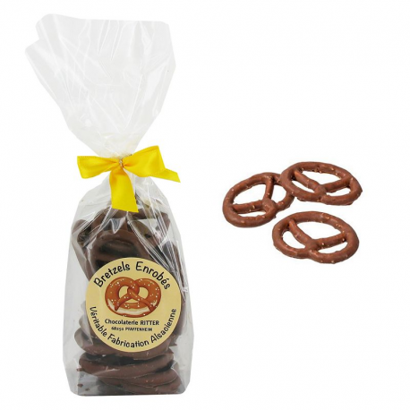 Bretzels salés enrobés de chocolat au lait - 100g