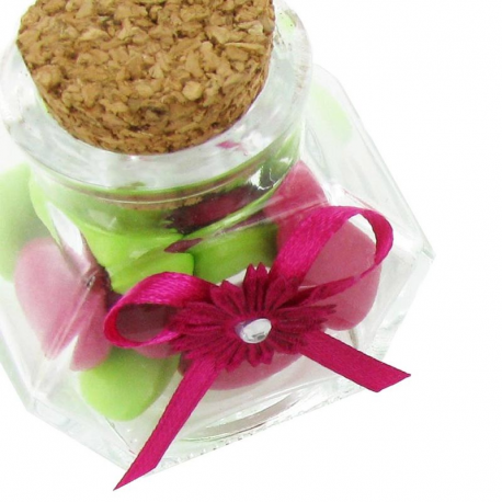 Boutonnières autocollantes Noeud FUCHSIA - 12 pièces