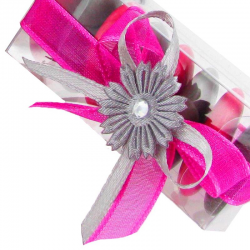 Boutonnières autocollantes Noeud GRIS - 12 pièces