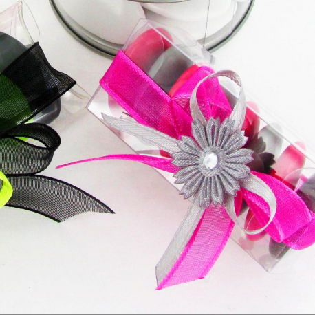Boutonnières autocollantes Noeud GRIS - 12 pièces