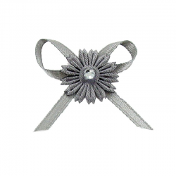 Boutonnières autocollantes Noeud GRIS - 12 pièces