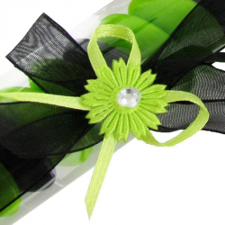 Boutonnières autocollantes Noeud VERT - 12 pièces