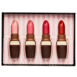 Rouges à lèvres en chocolat au lait décoré - coffret de 55g