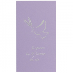 Cartes Image Colombe MAUVE - 10 pièces
