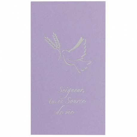 Cartes Image Colombe MAUVE - 10 pièces