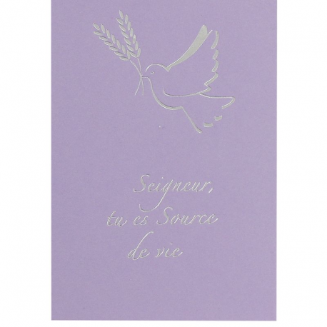 Cartes Image Colombe MAUVE - 10 pièces