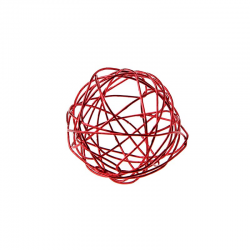 Boules en fil métal ROUGE 4CM - 12 pièces