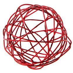 Boules en fil métal ROUGE 9CM - 4 pièces
