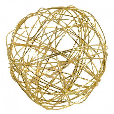 Boules en fil métal OR 9CM - 4 pièces