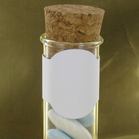 Etiquettes (déco éprouvette) BLANC - 4 pièces