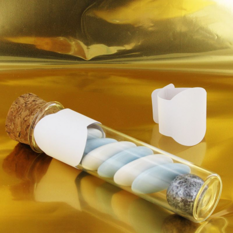 Etiquettes (déco éprouvette) BLANC - 4 pièces