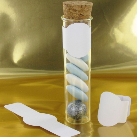 Etiquettes (déco éprouvette) BLANC - 4 pièces