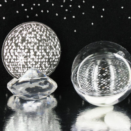 Décors cartonnés 5cm BOULE DISCO - 4 vignettes