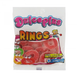 Anneaux acides Fraise 100g - 12 sachets